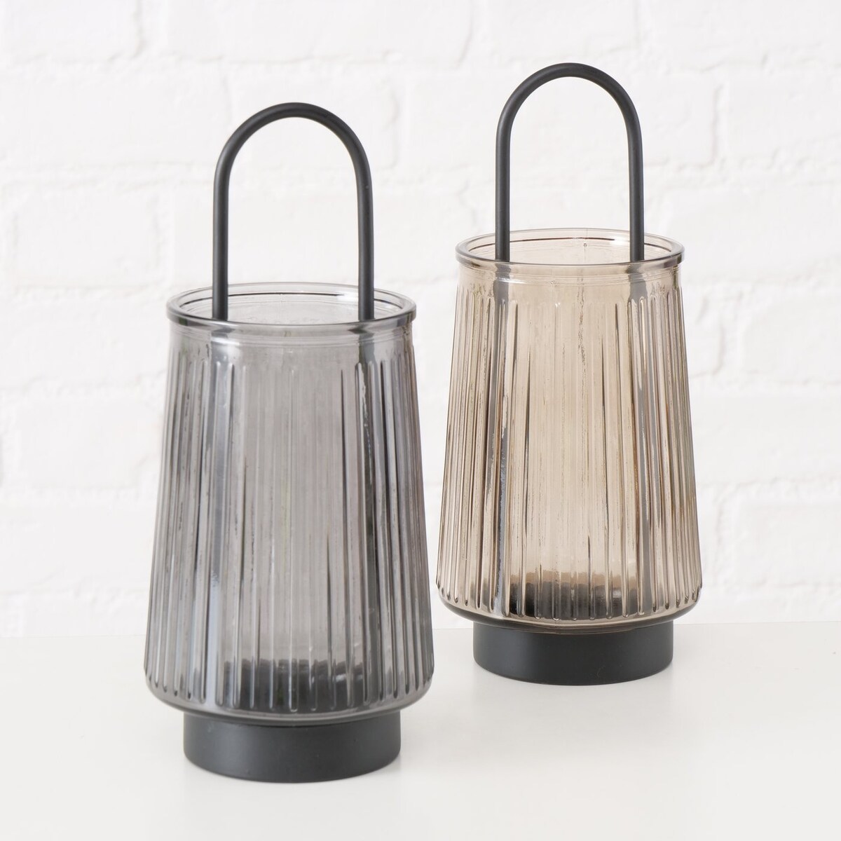 Szklany świecznik z uchwytem IVER, 25,5 cm