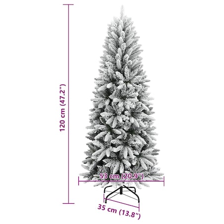 vidaXL Sztuczna choinka pokryta śniegiem, 120 cm, PVC i PE