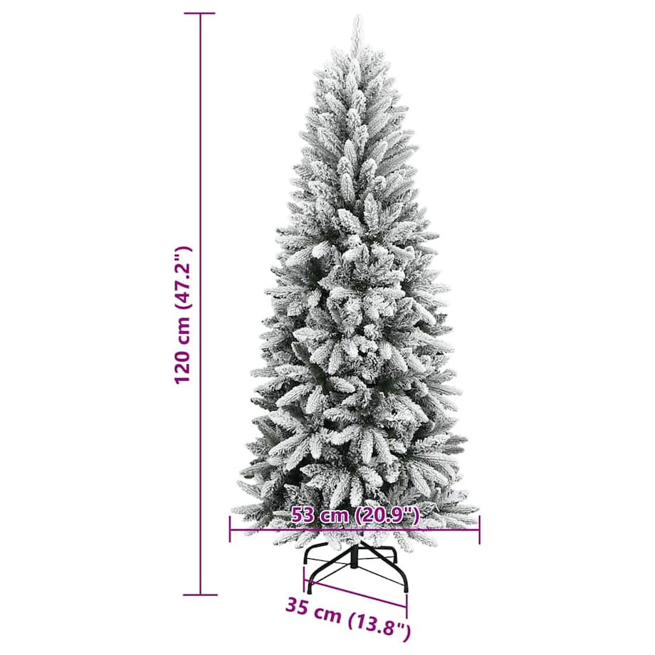 vidaXL Sztuczna choinka pokryta śniegiem, 120 cm, PVC i PE