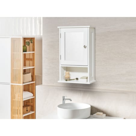 Szafka łazienkowa wisząca z lustrem HUILA 34 cm 53 cm Biały
