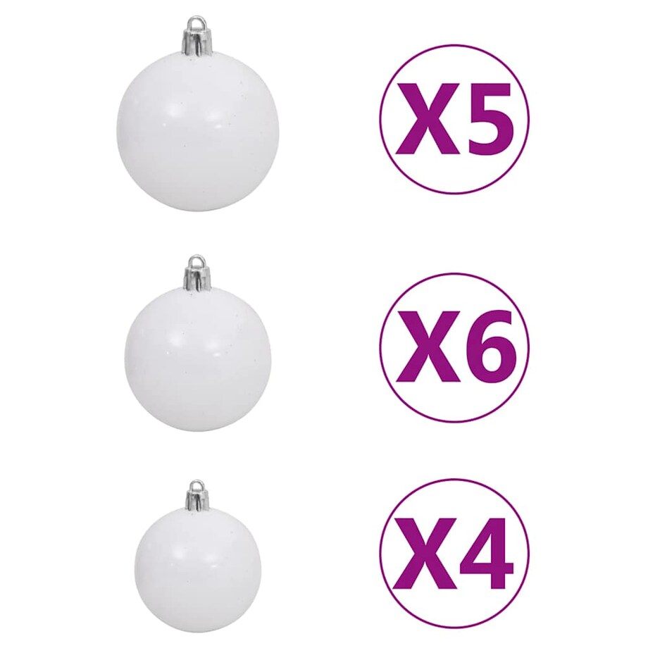 vidaXL Sztuczna choinka z lampkami i bombkami, 120 cm, 230 gałązek