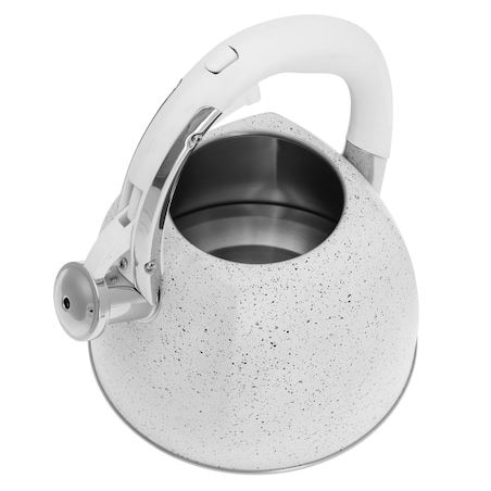 Czajnik stalowy z gwizdkiem biały marmurek 3L indukcja KLAUSBERG