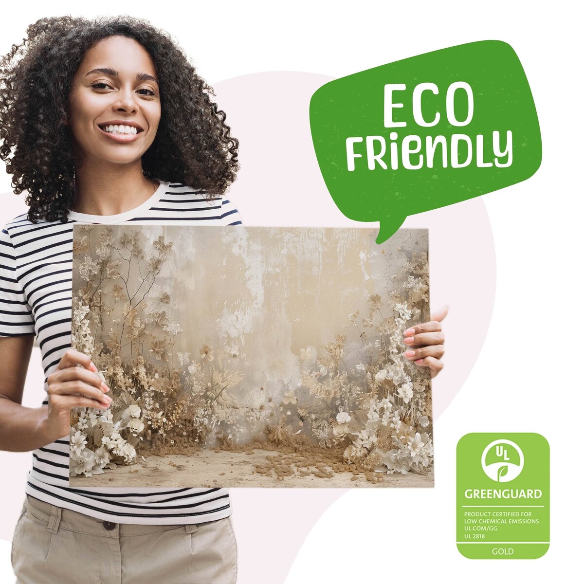 Obraz Ścienny Do Salonu Dzikie Kwiaty Natura Abstrakcja Beton Retro 120x80cm