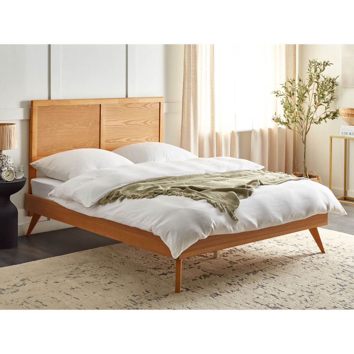 Łóżko 160 x 200 cm jasne drewno ISTRES