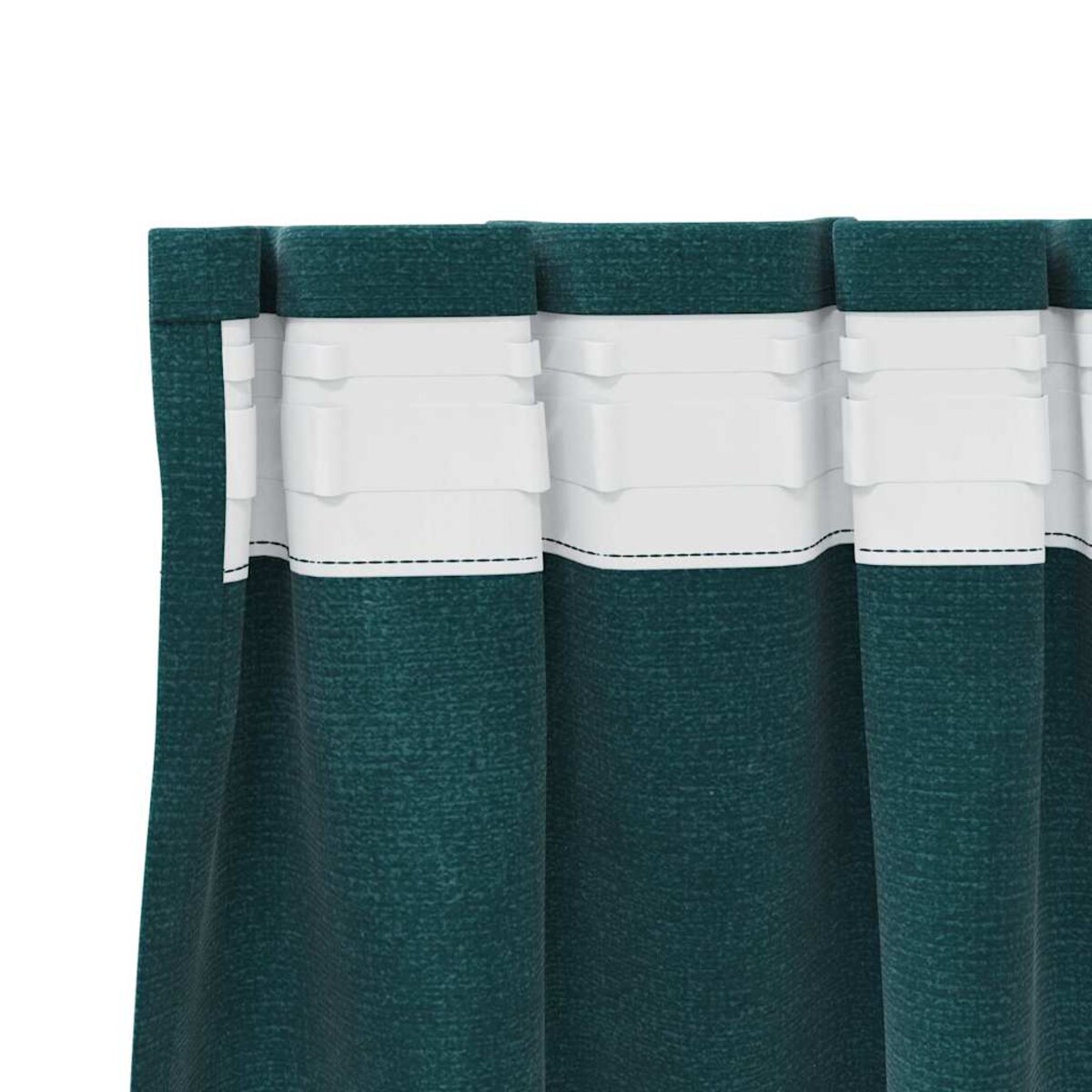 vidaXL Zasłony z zasłonami 2 pcs Ciemna zieleń 140 x 175 cm Aksamit