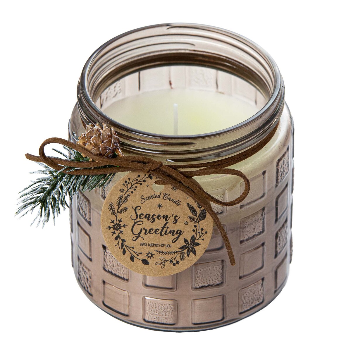 Świeczka Zapachowa Świeca Świąteczna Zapach Drzewny Dekoracja Brązowa