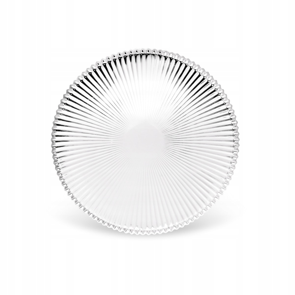 TALERZYKI DESEROWE SZKLANE 6szt W PRĄŻKI 20cm na desery ciasto prezent