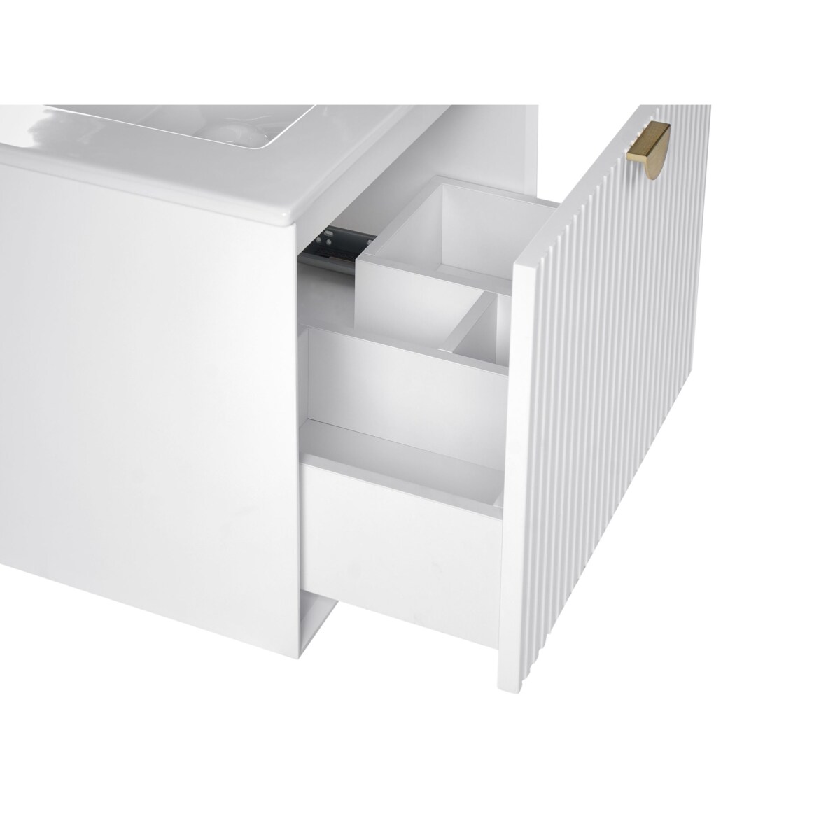 Szafka łazienkowa wisząca z umywalką BONAIRE 60 cm Biały