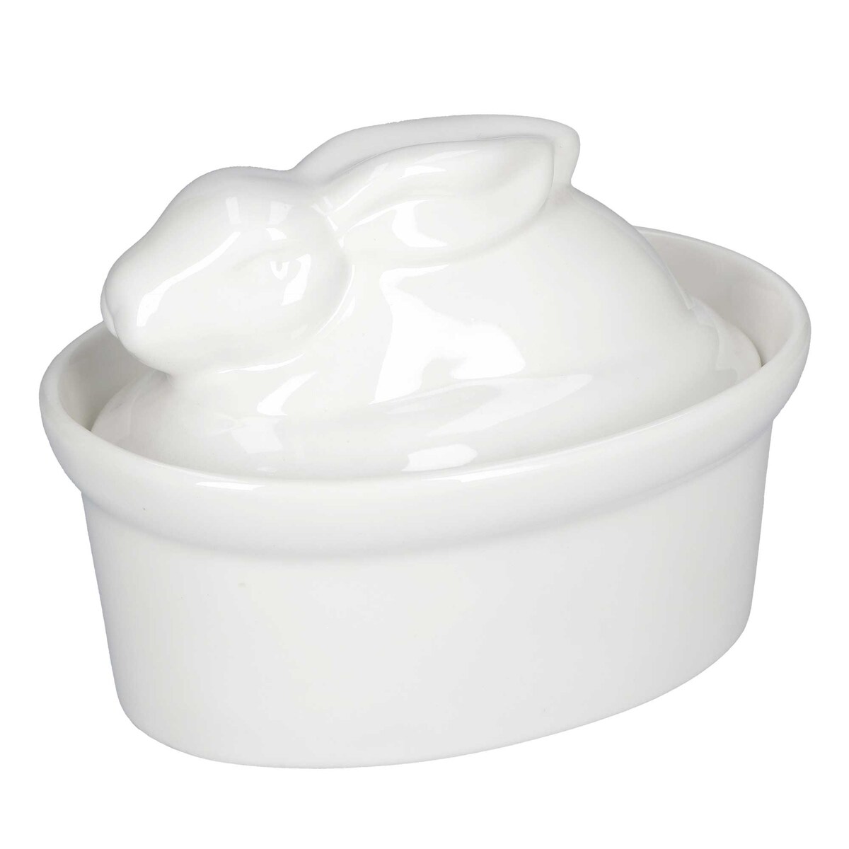 Naczynie do zapiekania Terrine królik - Biały, 16 x 11 cm