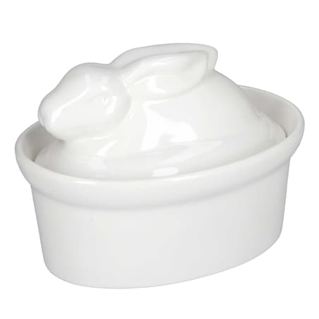 Naczynie do zapiekania Terrine królik - Biały, 16 x 11 cm