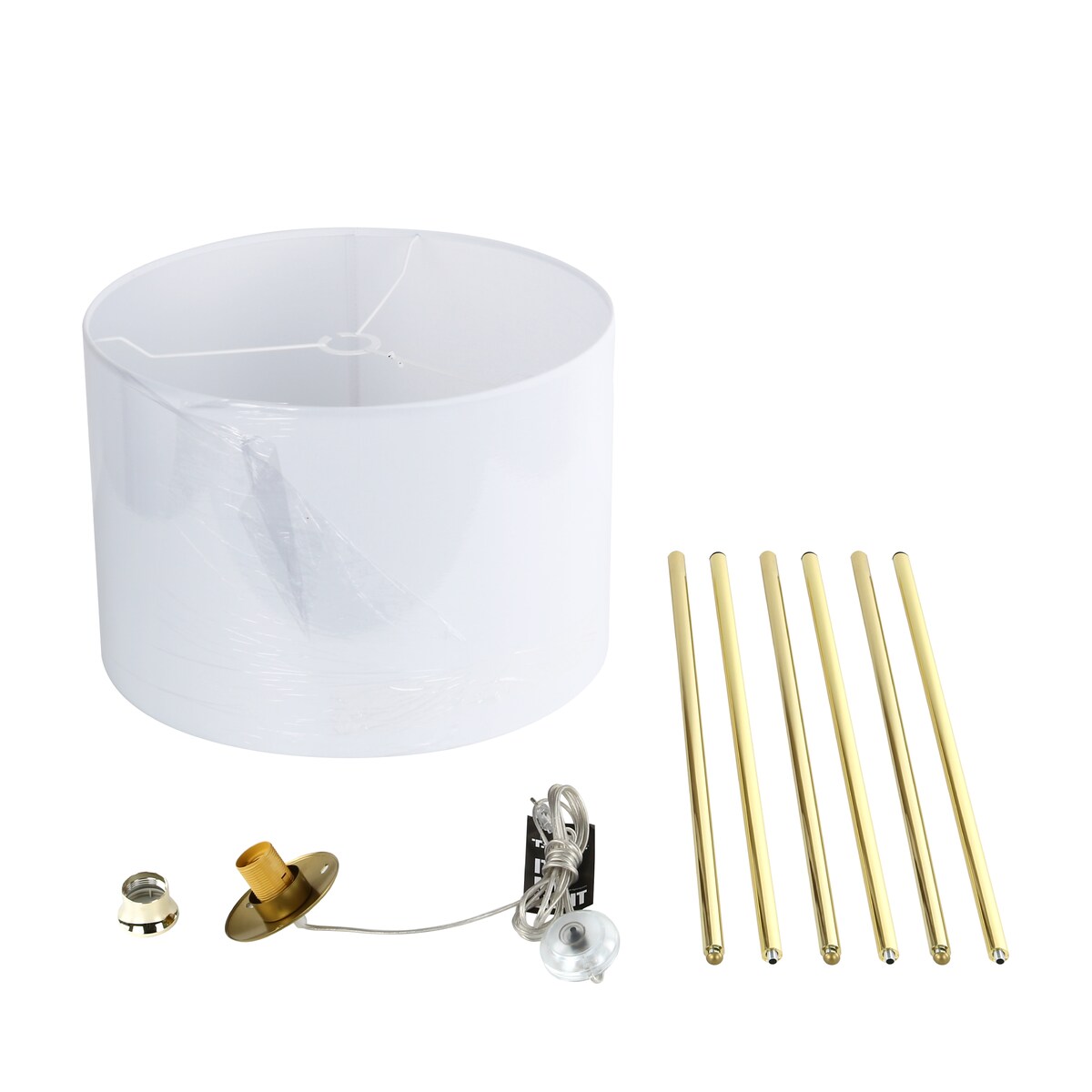 Lampa podłogowa TK Lighting UMBERTO WHITE GOLD 6637 biała-złota 150 cm E27 do salonu i sypialni