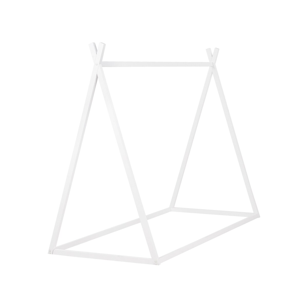 Łóżko dziecięce domek drewniane 90 x 200 cm białe SAURAT