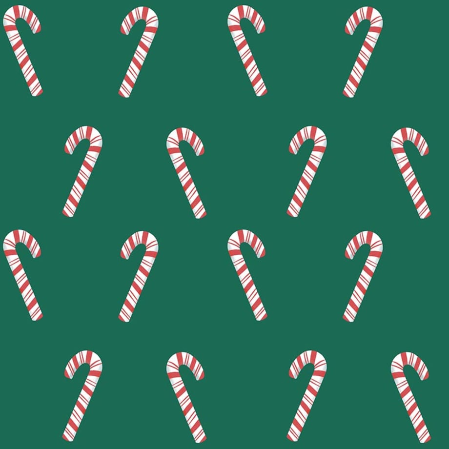 Bieżnik świąteczny - Laski cukrowe - zielony - 40x220