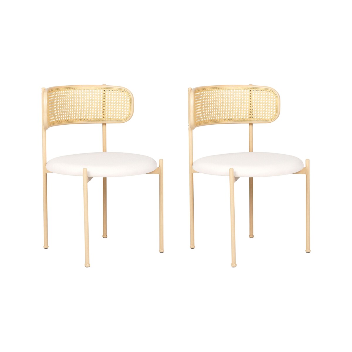 Zestaw 2 krzeseł do jadalni metalowy jasne drewno ANDOVER