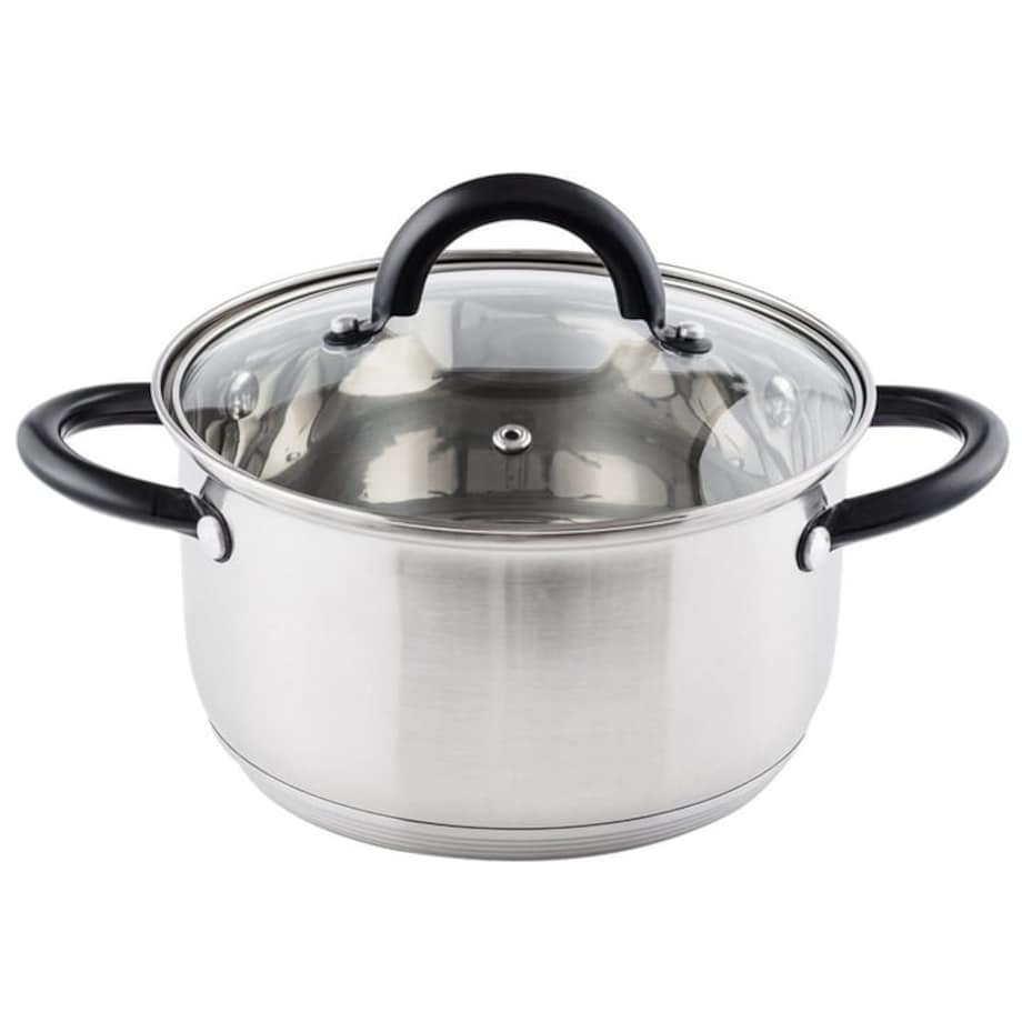 Garnki Vilde Zestaw Komplet Garnków Stalowe Srebrne Czarne do Gotowania