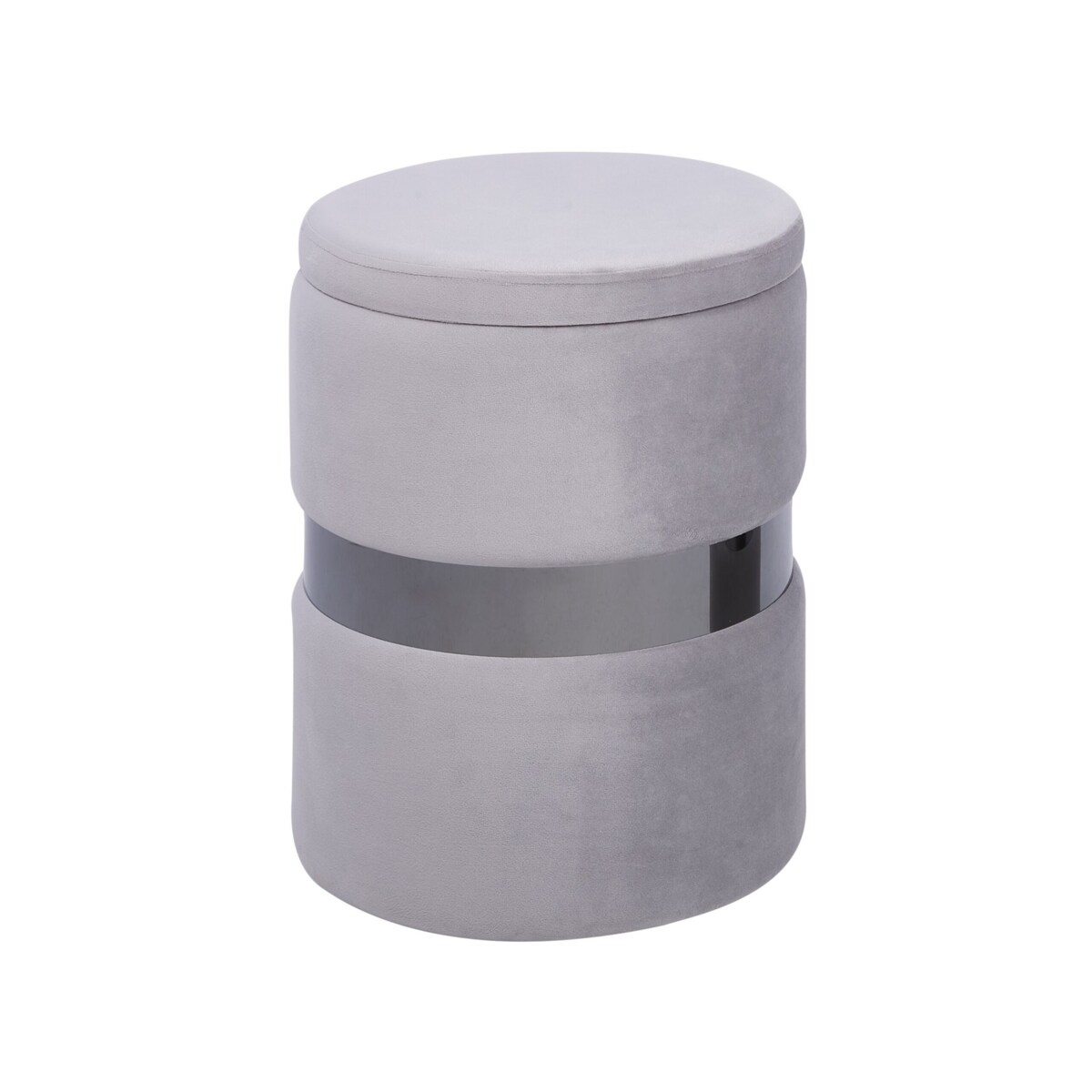 Zestaw 2 pufów ze schowkiem welurowy szary DORIS