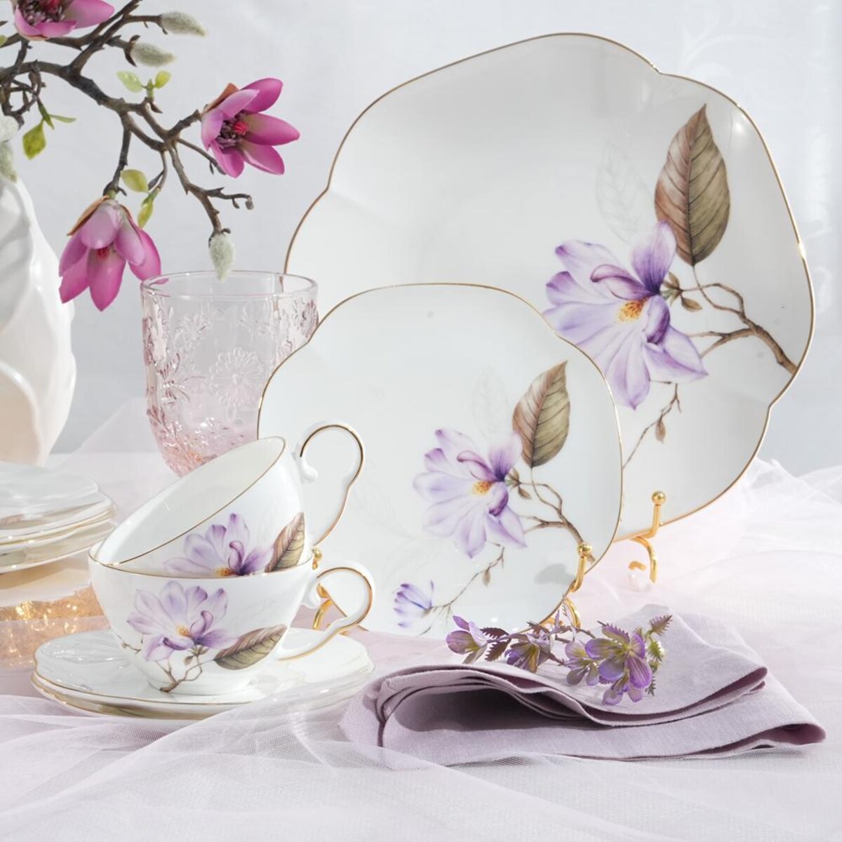 VILLA ITALIA Talerzyk deserowy porcelanowy 16,5 x 16,5 cm SECRET of SPRING