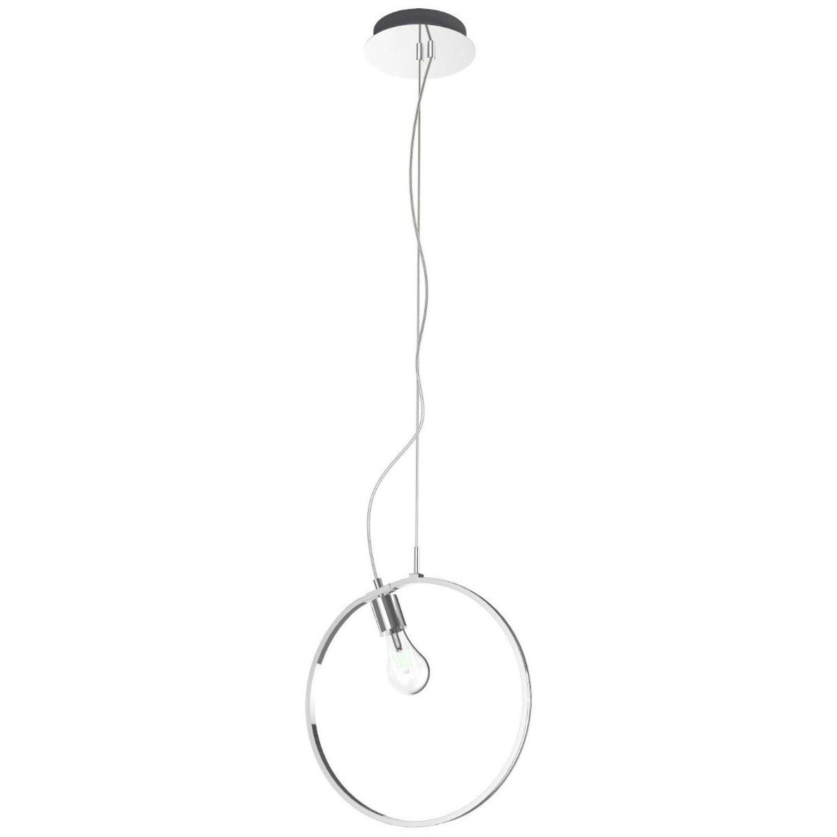 Wisząca LAMPA geometryczna A0024-320 Candellux okrągła OPRAWA metalowa LED 14W 4000K okrąg pierścień ring koło chrom