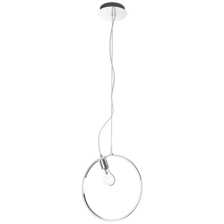 Wisząca LAMPA geometryczna A0024-320 Candellux okrągła OPRAWA metalowa LED 14W 4000K okrąg pierścień ring koło chrom