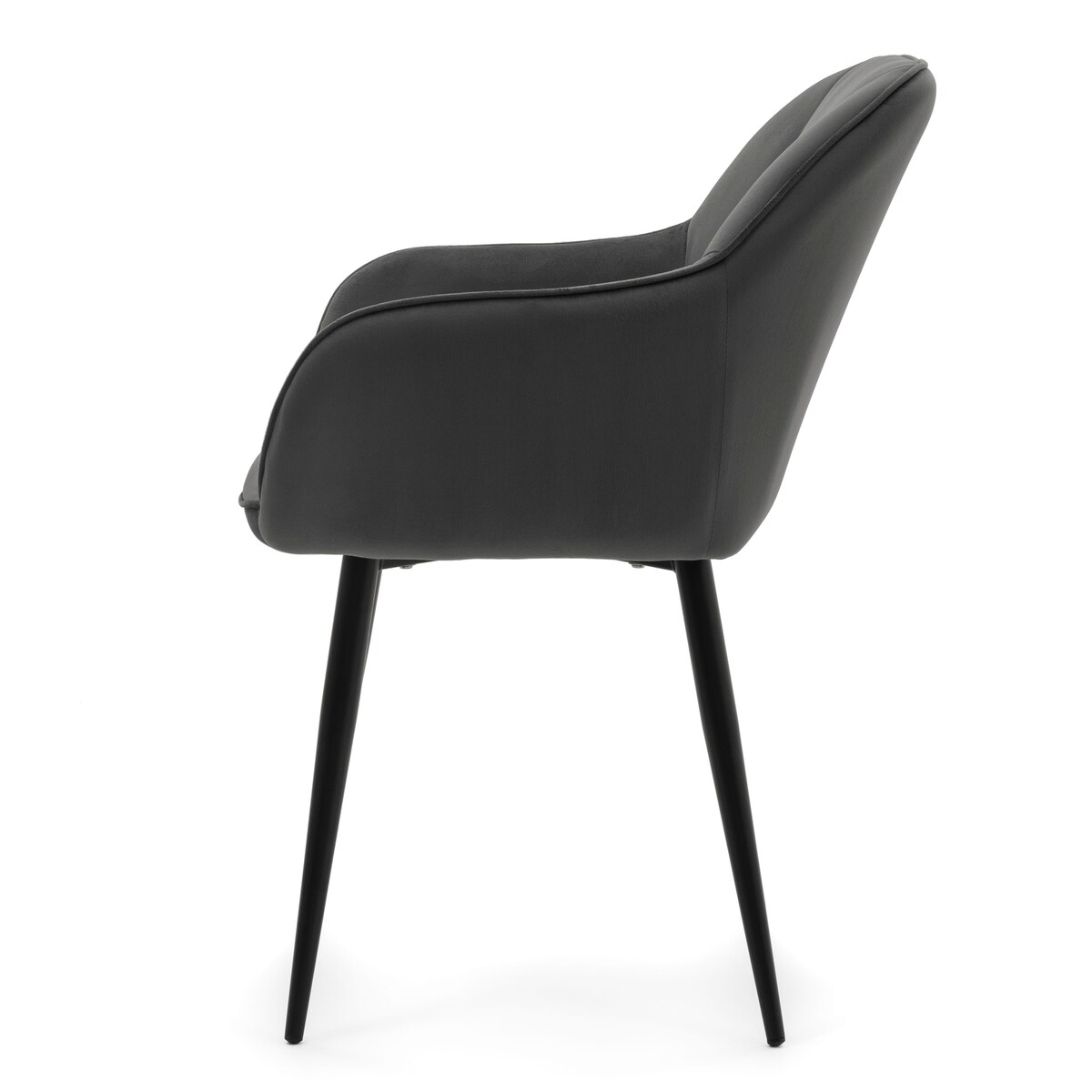 Krzesło tapicerowane welurowe LAGO velvet aksamit szare