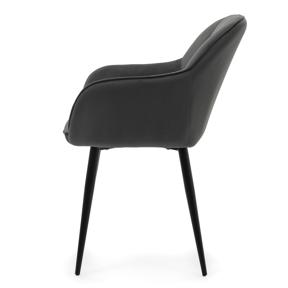 Krzesło tapicerowane welurowe LAGO velvet aksamit szare