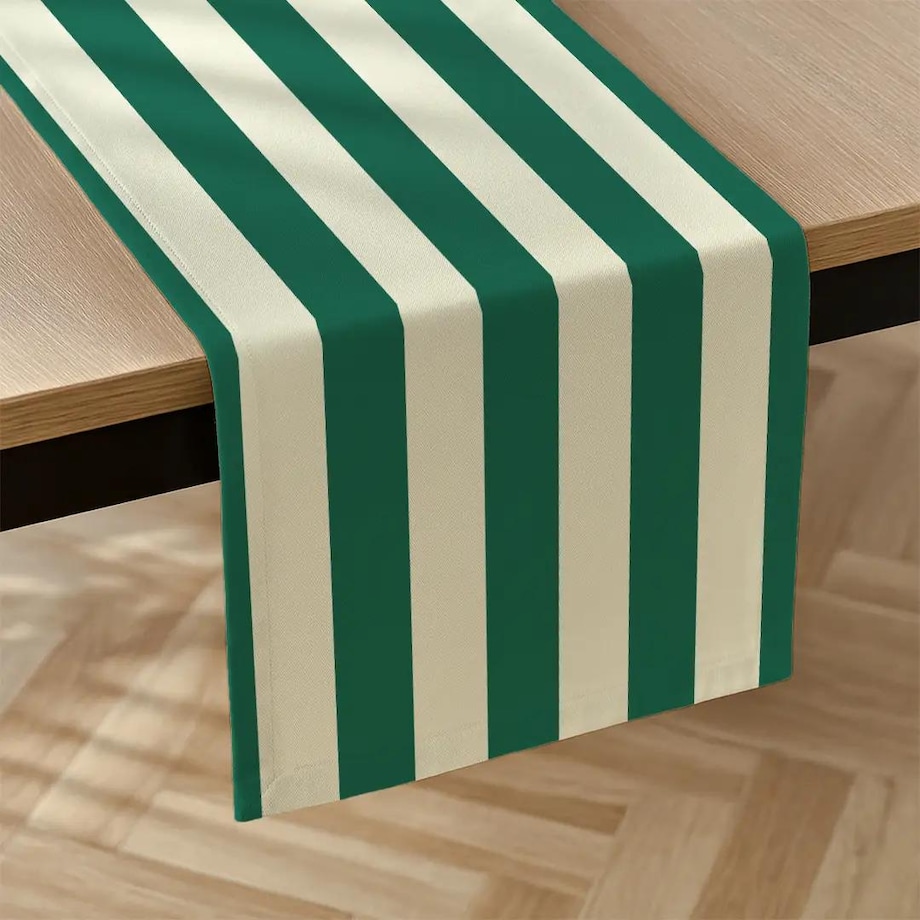 Bieżnik świąteczny - klasyczne zielone pasy - 40x150