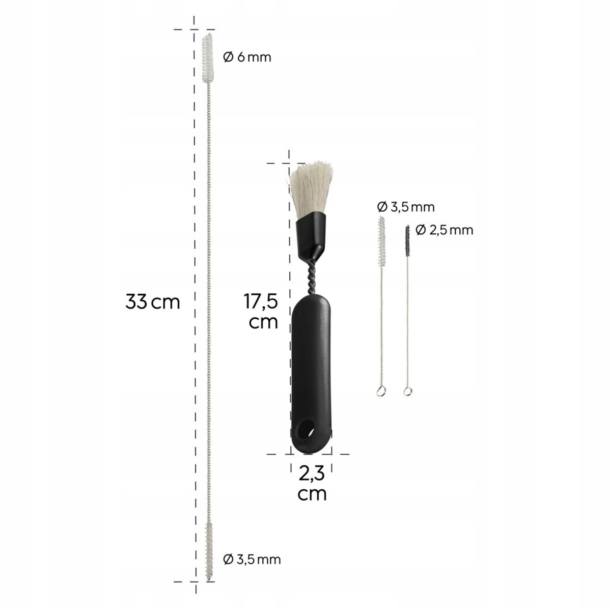 XAVAX Szczotka Wycior do czyszczenia ekspresu - zestaw 3 szt BARISTA