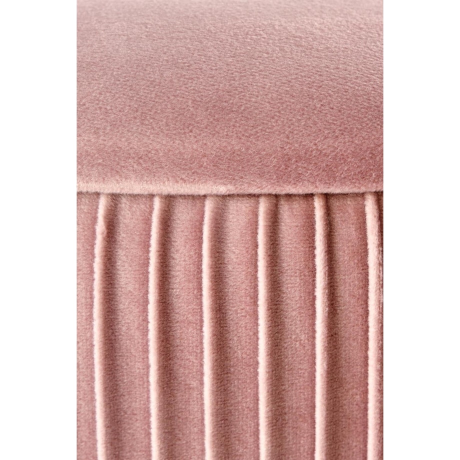 PUFA ZE SCHOWKIEM Darbi różowa OKRĄGŁA srebrna podstawa