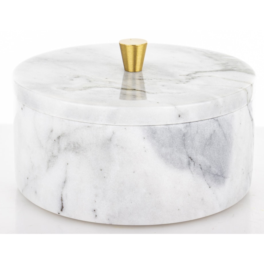 Okrągły pojemnik dekoracyjny 8x12,5x12,5 cm RAFI-2 biały