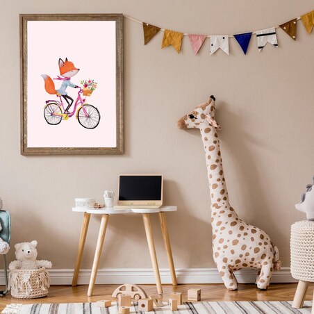 Poster Story, Plakat, Obraz - Lisek Na Rowerze, wymiary 50 x 70 cm