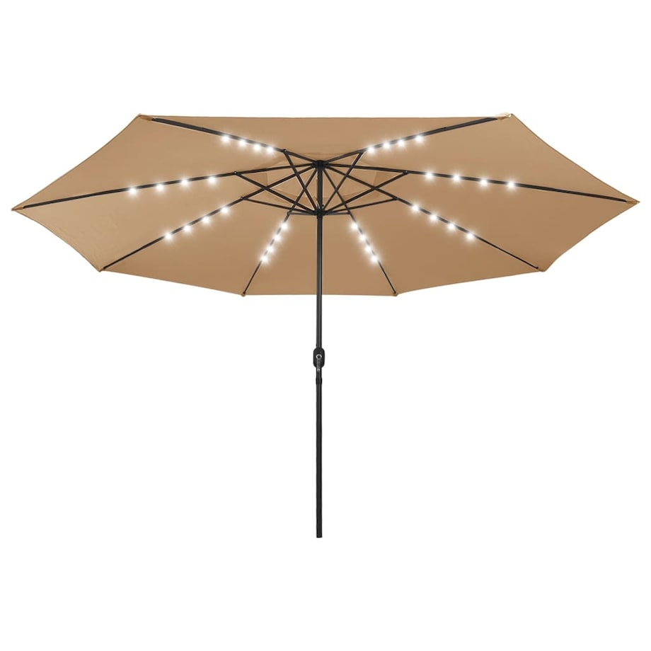 vidaXL Parasol ogrodowy z LED, 400 cm, taupe