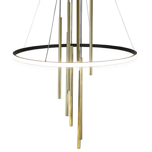 Nowoczesna lampa wisząca Luna 8978 Amplex do pokoju tuby mosiądz