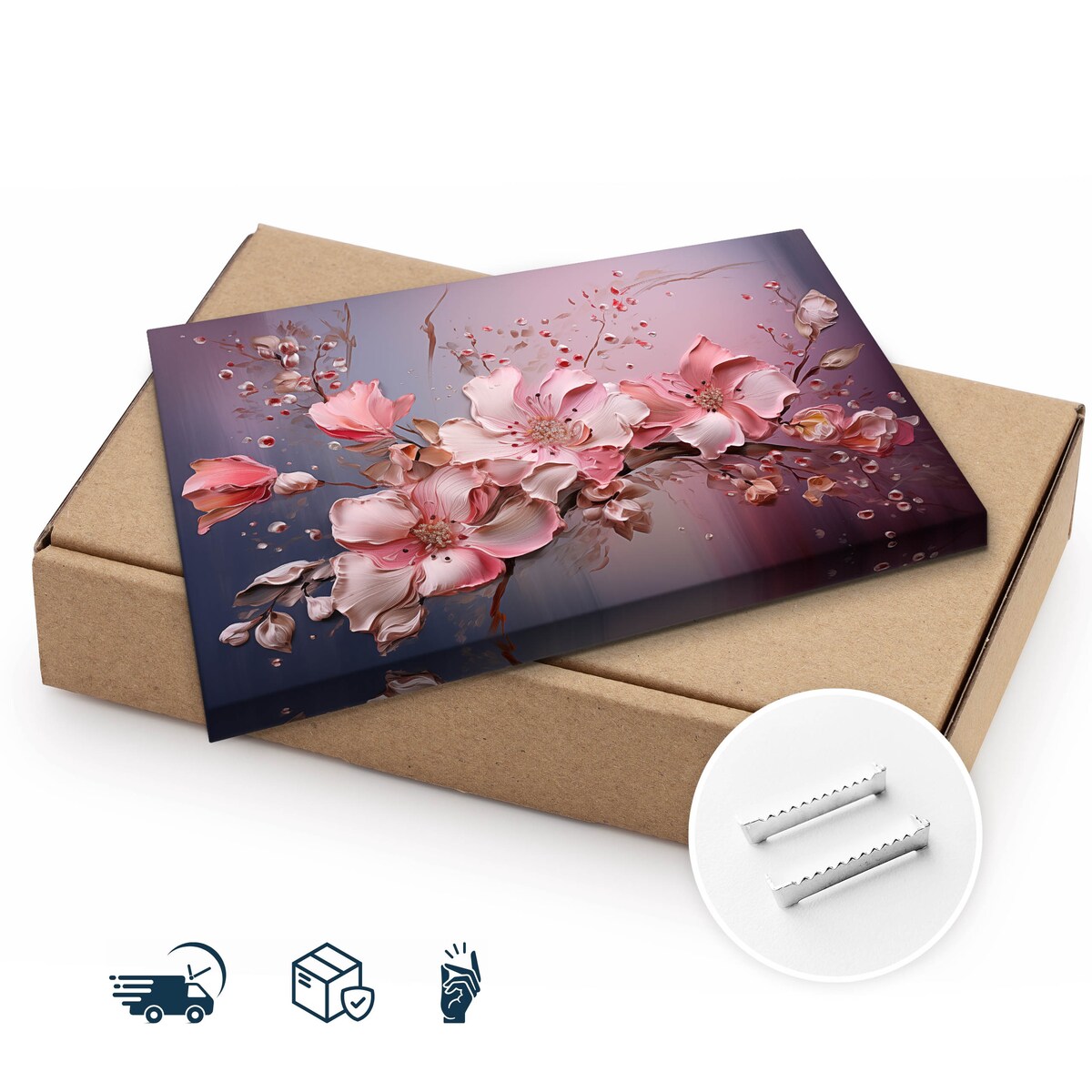 Obraz Ścienny Do Salonu Różowe Kwiaty Abstrakcja Natura Abstrakcja 70x50cm