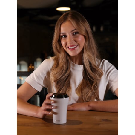 Kubek termiczny do kawy z powłoką ceramiczną Dr.Bacty Apollo - 227 ml - biały