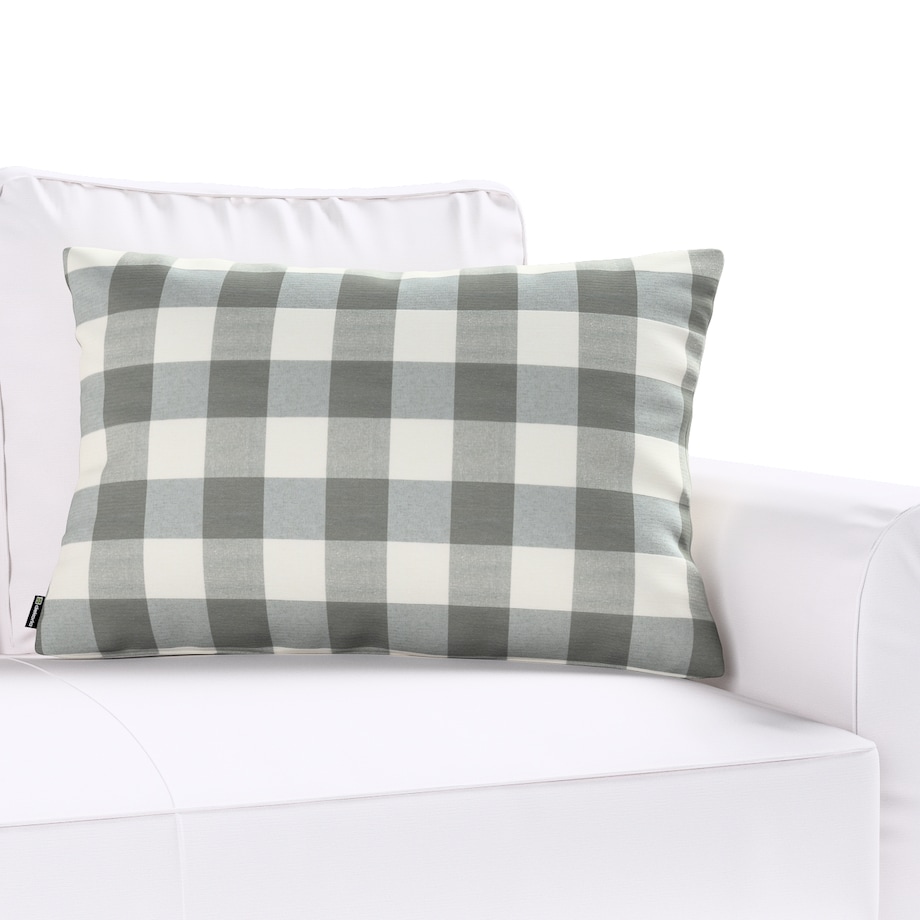 Poszewka Kinga na poduszkę prostokątną 47x28 szaro-biała krata (5,5x5,5cm)