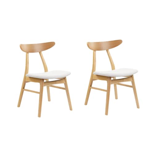 Zestaw 2 krzeseł do jadalni LYNN Drewno Jasnoszary