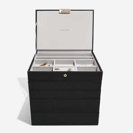Szkatułka na biżuterię Stackers pięcioelementowa classic czarna