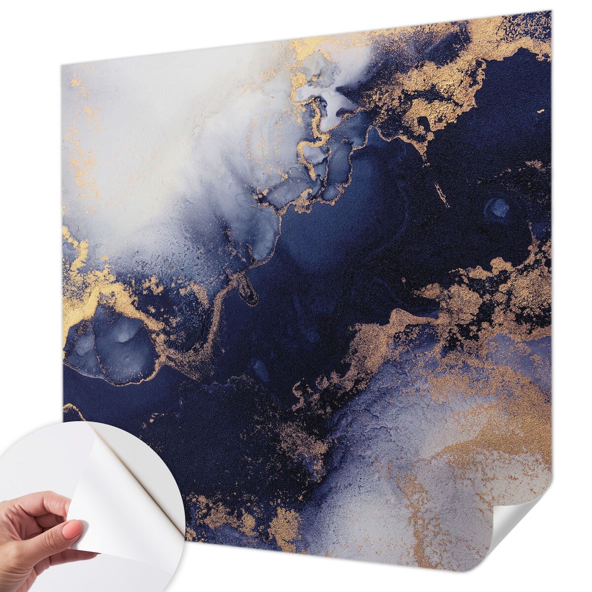 Fototapeta samoprzylepna 250x250 cm - Granatowe fale, tapeta ścienna granatowa