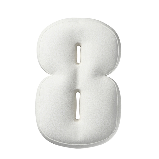 Poduszka Cyferka 8, biały, 25 x 40 cm, Boucle