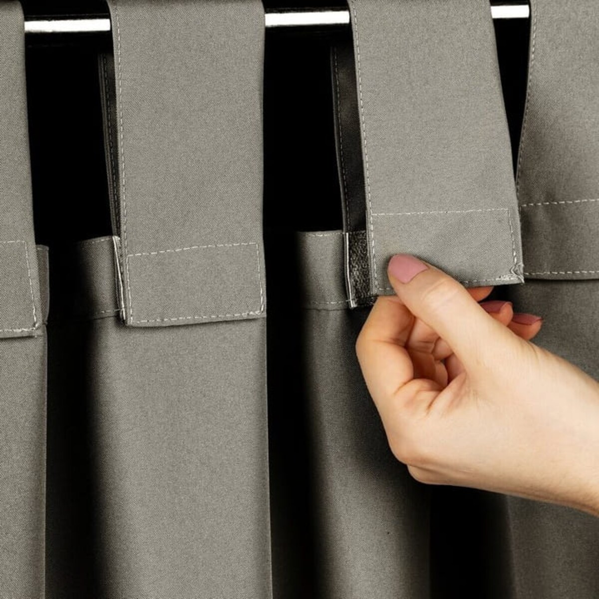 Zasłona Ogrodowa Tarasowa Wodoodporna 155 x 220 Ciemnobeżowa na Szelkach Rzep