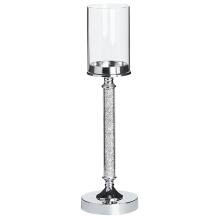 Świecznik szklany 48 cm srebrny ABBEVILLE