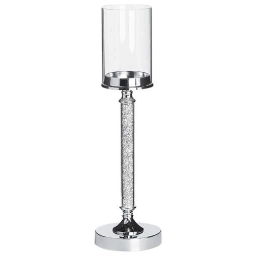 Świecznik szklany 48 cm srebrny ABBEVILLE