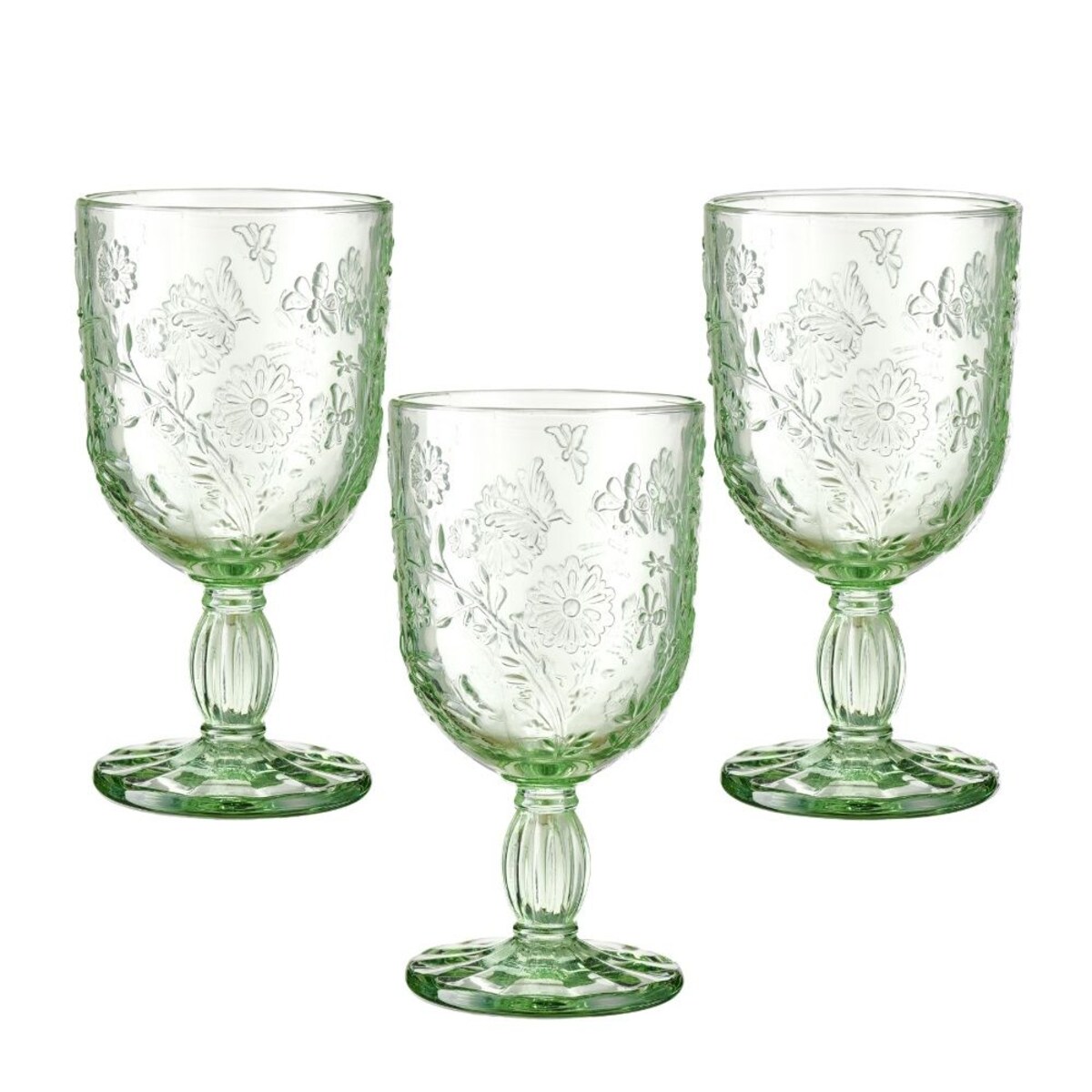 VILLA ITALIA Kieliszki do wody zielone 280 ml 6 sztuk MERIDA