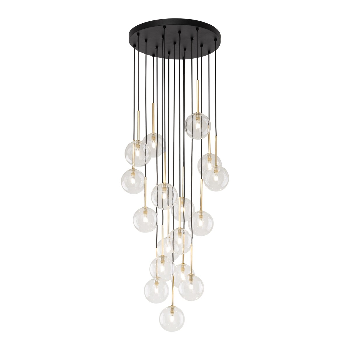 Lampa wisząca NILOS BLACK/GOLD 5945 TK Lighting 12xG9 czarno-złota 52 cm regulowana wys. do 145 cm