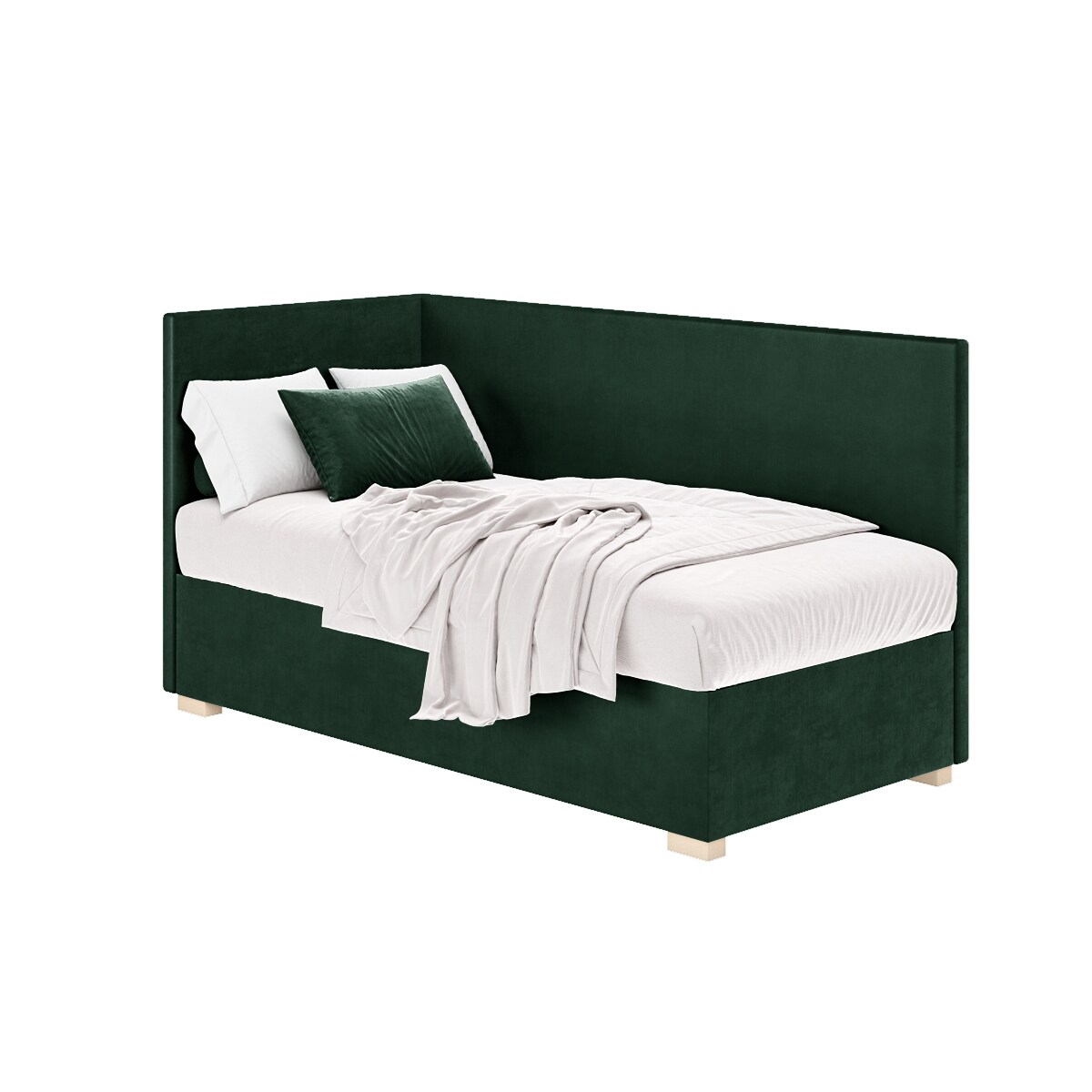 Mesonica Łóżko Flexi, zielone, 90x200, Lewostronne