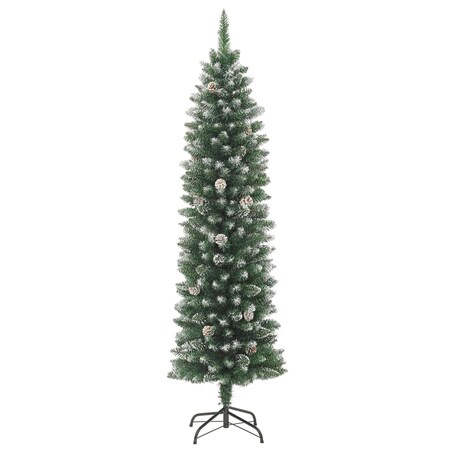 vidaXL Sztuczna, wąska choinka ze stojakiem, 180 cm, PVC