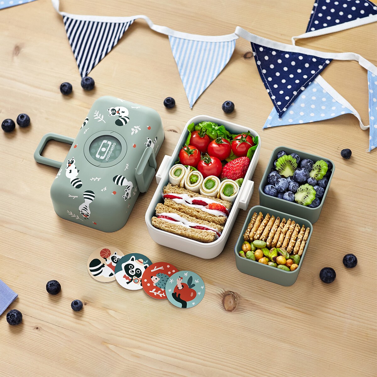 Monbento Gift Box dla dzieci - MB Trésor + MB Positive S - Racoon