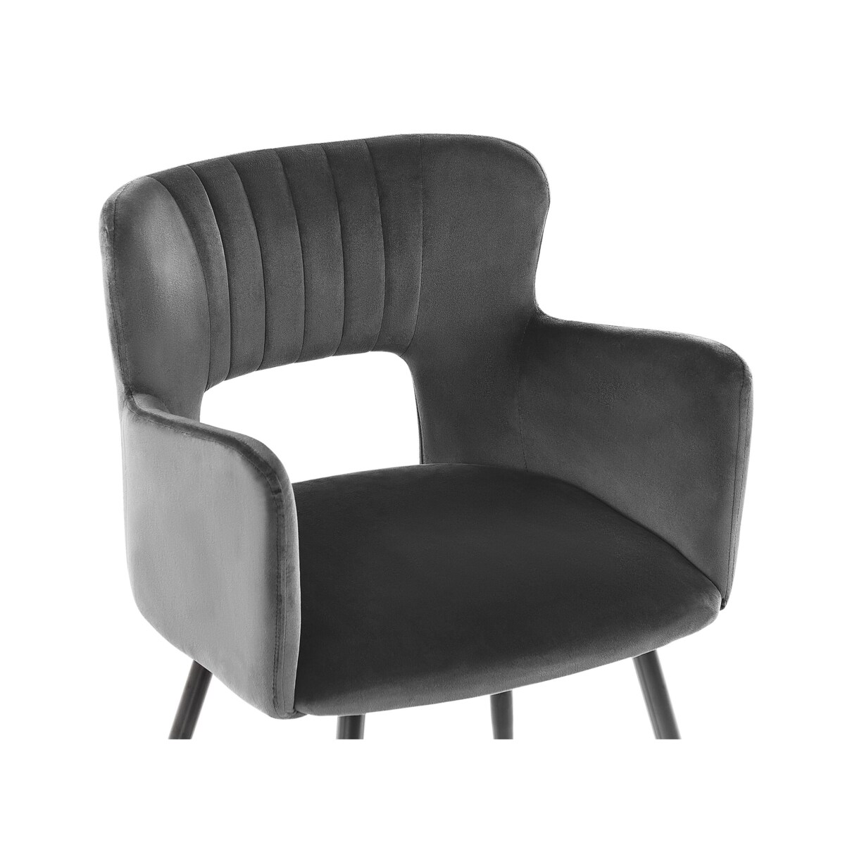 2 krzesła do jadalni welurowe ciemnoszare SANILAC