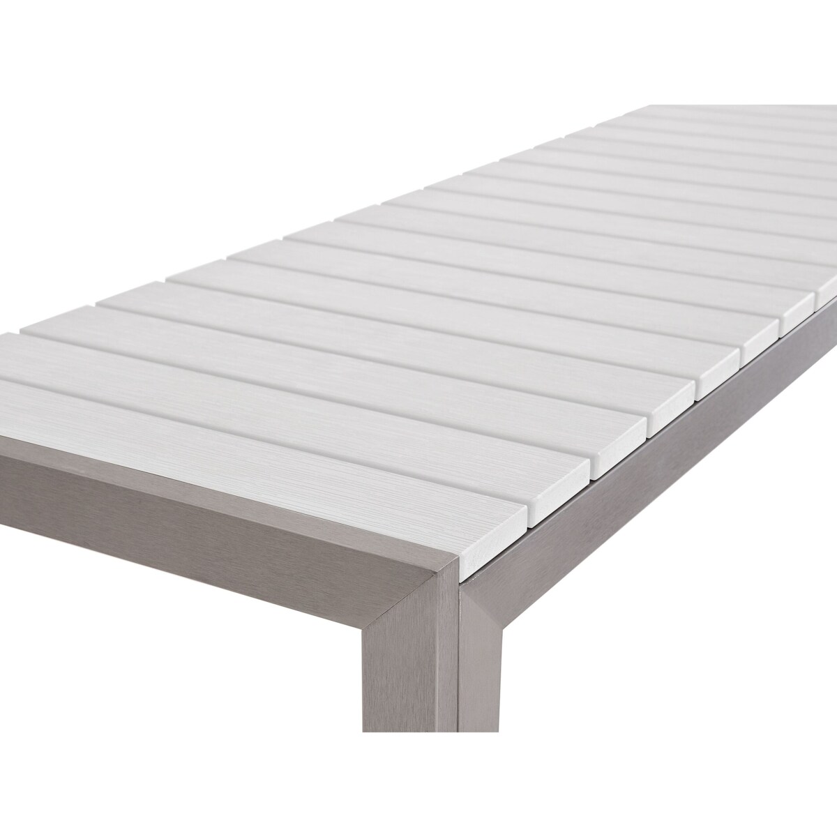 Zestaw ogrodowy stół i 2 ławki biały NARDO