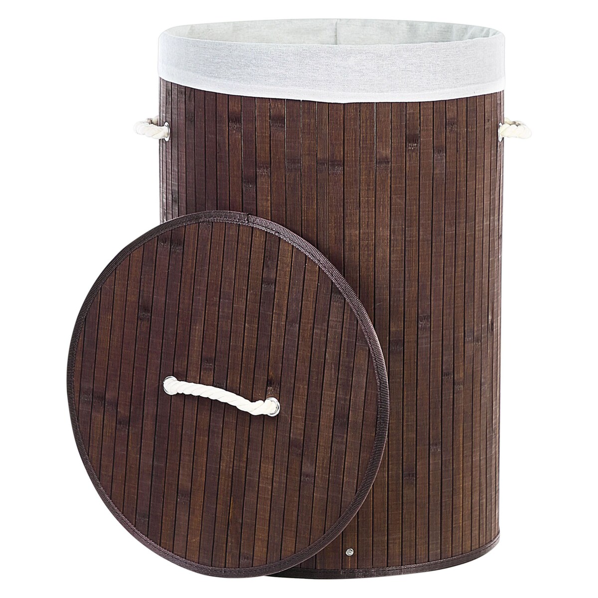 Kosz bambusowy z pokrywą ciemne drewno SANNAR